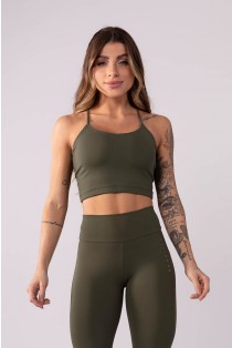 Cropped com Alças Cruzadas (Verde Militar) | Ref: K3549-B