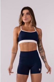 Top de Alças Cruzadas nas Costas (Azul Marinho / Off-White) | Ref: K3701-A