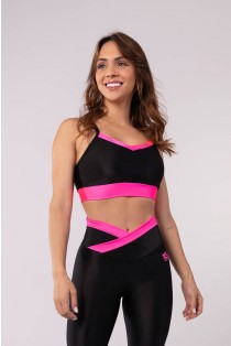 Top Bicolor (Preto / Rosa Neon) | Ref: K3479-B