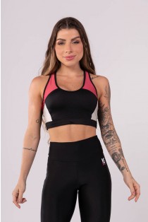 Top Nadador Tricolor (Preto / Rosa / Off-White) | Ref: K3610-A