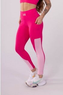 Calça Legging com Recortes Pespontados (Rosa / Rosa Claro) | Ref: K3591-A