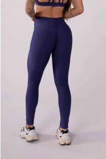 Calça Legging sem Gancho com Franzido (Azul Marinho) | Ref: K3635-B