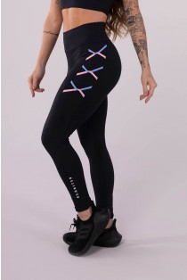 Calça Legging com Trançado Lateral (Preto / Azul Claro / Rosa Claro) | Ref: K3666-A