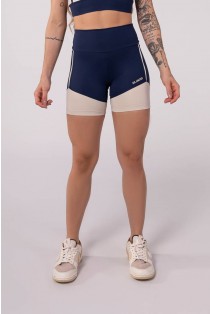 Short com Recorte e Vivo (Azul Marinho / Off-White) | Ref: K3511-B