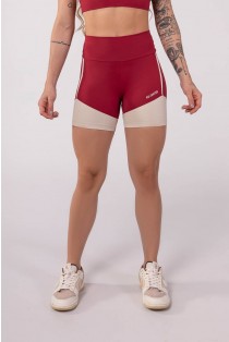 Short com Recorte e Vivo (Vinho / Off-White) | Ref: K3511-D