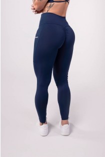 Calça Legging com Franzido e Bolso (Azul Marinho) | Ref: K3445-G