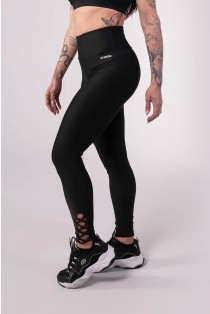 Calça Legging com Detalhe Cruzado na Barra (Preto) | Ref: K3802-A