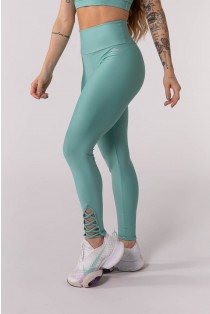 Calça Legging com Detalhe Cruzado na Barra (Verde) | Ref: K3802-B