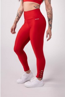 Calça Legging com Detalhe Cruzado na Barra (Vermelho) | Ref: K3802-C