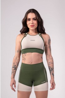 Top com Alças e Detalhe em Viés (Off-White / Verde Militar) | Ref: K3512-C