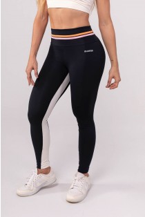 Calça Legging com Recorte e chapado no Cós (Preto / Off-White / Laranja / Rosa) | Ref: K3791-A