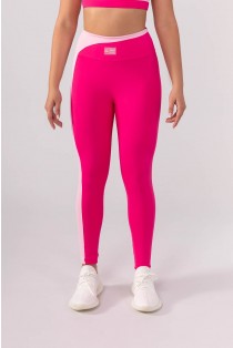 Calça Legging com Recorte Assimétrico (Rosa / Rosa Claro) | Ref: K3867-A