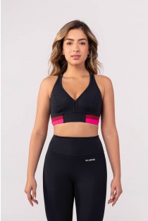 Top com Decote V e Alças Duplas Cruzadas (Preto / Rosa / Vinho) | Ref: K3837-A