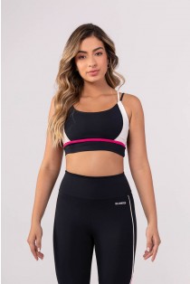 Top com Recortes e Alças Duplas (Preto / Off-White / Rosa) | Ref: K3848-A