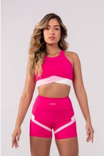 Top com Cós Bicolor (Rosa / Off-White / Rosa Claro) | Ref: K3864-A