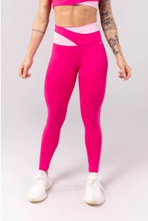 Calça Legging com Recortes no Cós (Rosa / Rosa Claro) | Ref: K3909-A