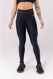 Calça Legging com Vivo no Cós (Azul Marinho / Rosa) | Ref: K3917-A