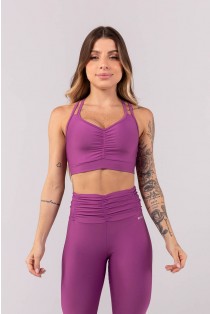 Top com Alças Duplas e Franzido (Roxo) | Ref: K3914-A