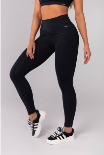 Calça Legging com Recortes no Quadril (Preto) | Ref: K4135-A