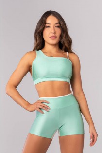 Top Assimétrico com Abertura nas Costas (Verde Claro / Off-White) | Ref: K4157-A