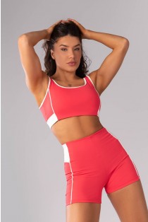 Top com Recorte na Barra (Rosa Pink / Off-White) | Ref: K4162-B