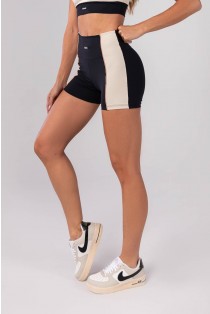 Short com Faixa e Vivo (Preto / Bege) | Ref: K4188-A