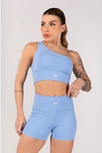 Top Assimétrico com Emborrachado (Azul Claro) | Ref: K4235-A