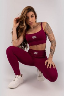 Calça Legging com Cós em V e Recortes (Açaí) | Ref: K4200-E