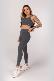 Calça Legging com Cós Arredondado (Grafite) | Ref: K4230-B