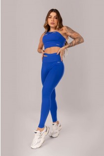 Calça Legging com Abertura no Cós (Azul) | Ref: K4084-B