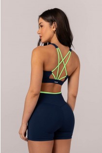 Top com Tiras Entrelaçadas (Azul Marinho / Verde) | Ref: K4298-C
