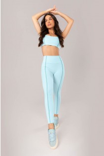 Calça Legging com Cobertura Contrastante (Azul Bebê) | Ref: K4015-B