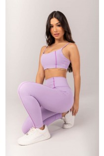 Calça Legging com Cobertura Contrastante (Lilás) | Ref: K4015-C