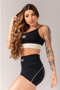 Short Bicolor com Vivo (Preto / Bege) | Ref: K4333-A