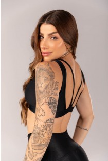 Top Canelado com Tiras nas Costas (Preto) | Ref: K4336-A