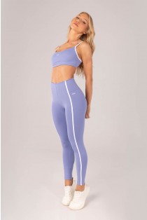 Calça Legging com Chapados (Azul Periwinkle / Branco) | Ref: K4355-B