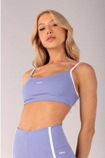 Top com Alças Reguláveis e Costas Aberta (Azul Periwinkle / Branco) | Ref: K4354-B