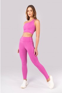 Calça Legging com Bolsos e Cobertura (Rosa Fúcsia) | Ref: K4381-C