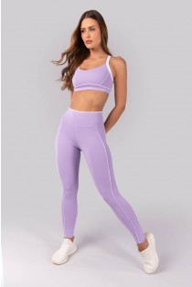 Calça Legging com Vira e Vivo (Lilás / Branco) | Ref: K4384-B