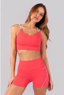Short com Vivo Contrastante (Rosa Pink / Off-White) | Ref: K4280-C