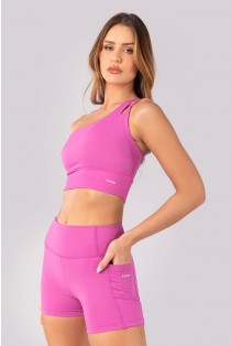 Short com Bolsos e Cobertura (Rosa Fúcsia) | Ref: K4382-C