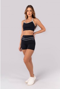 Short com Cobertura no Cós (Preto) | Ref: K4391-B