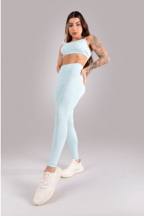 Calça Legging com Cobertura nos Recortes (Azul Bebê) | Ref: K4416-B