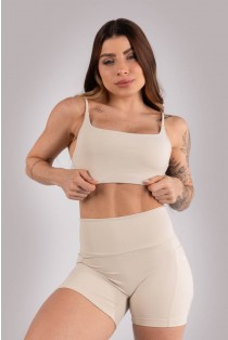 Short sem Gancho e com Bolsos (Bege) | Ref: K4414-C