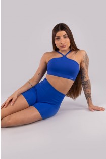 Short com Recortes e Viés A Cintura (Azul) | Ref: K4446-B