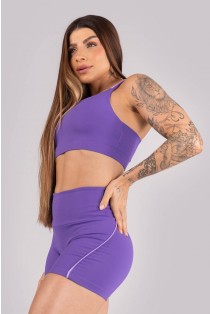 Short com Vivo Contrastante (Violeta / Lilás) | Ref: K4460-A