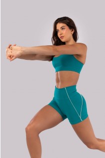 Short com Vivos e Bolso Costas (Jade / Verde Menta / Off-White) | Ref: K4513-A