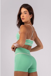 Top com Alças e Chapado Contrastantes (Verde Menta / Bege) | Ref: K4520-B