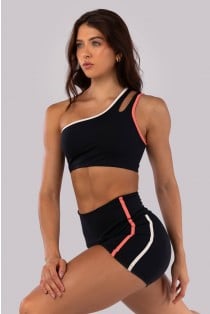 Short com Chapados Coloridos (Preto / Aquarela / Off-White) | Ref: K4528-A
