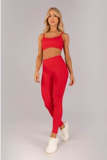 Calça Legging com Chapados na Lateral (Vermelho) | Ref: K4586-A